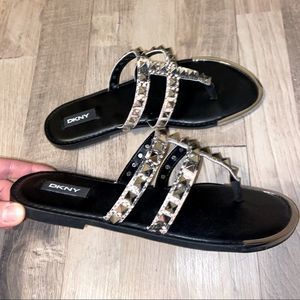 Brand new DKNY studs flip-flops